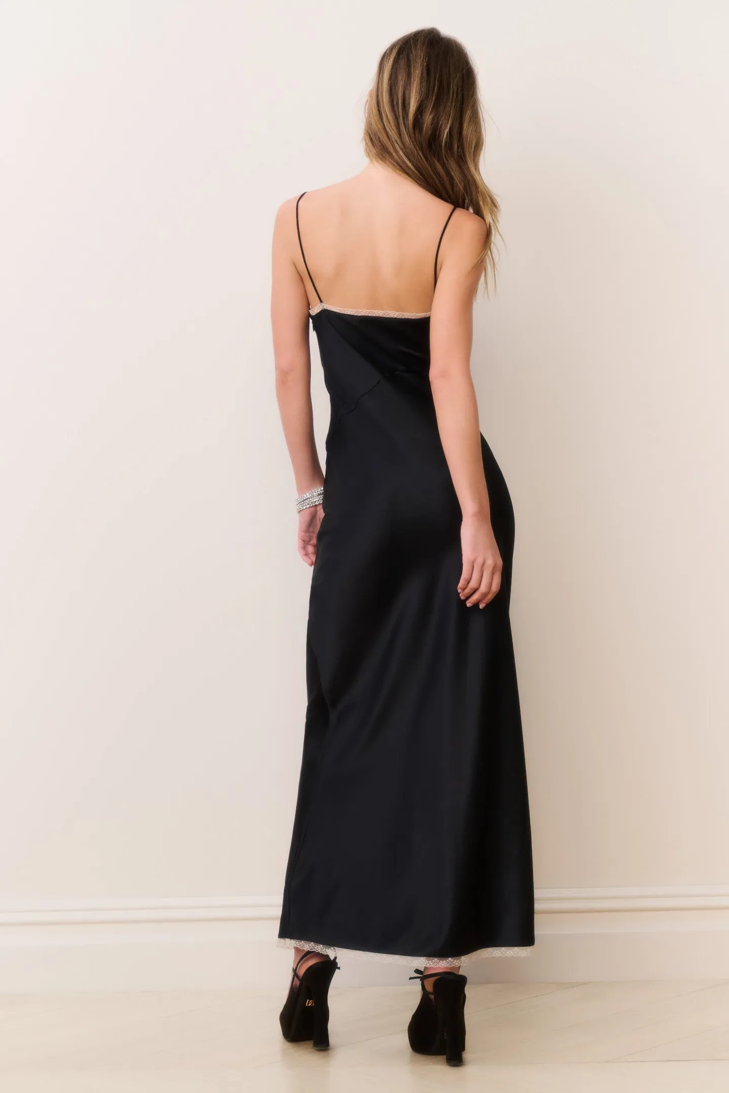 Isolie Lace Bow Crepe Maxi Dress sold by LoveShackFancy product image thumbnail 5