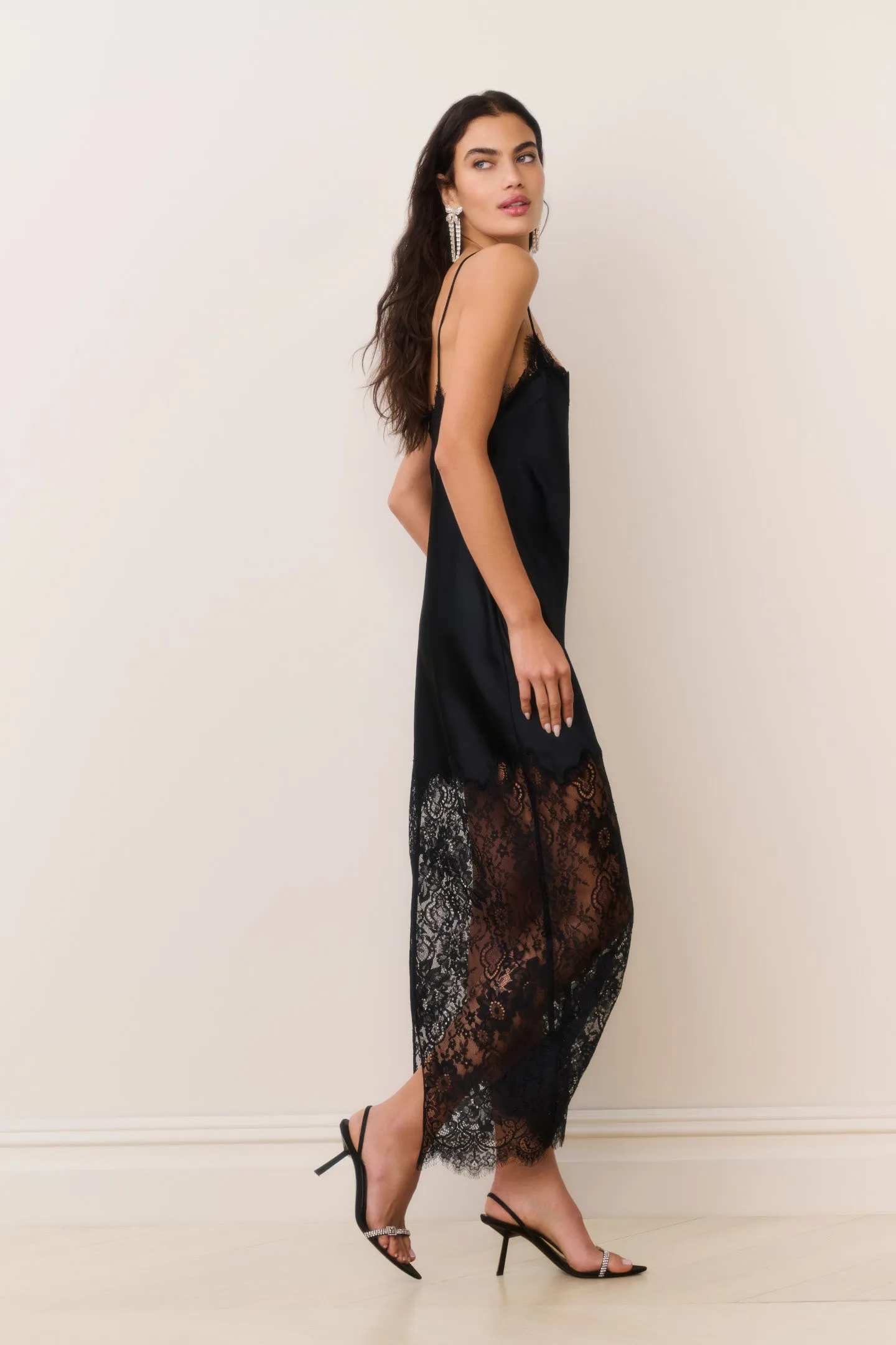 Circe Satin Lace Maxi Dress sold by LoveShackFancy product image thumbnail 5