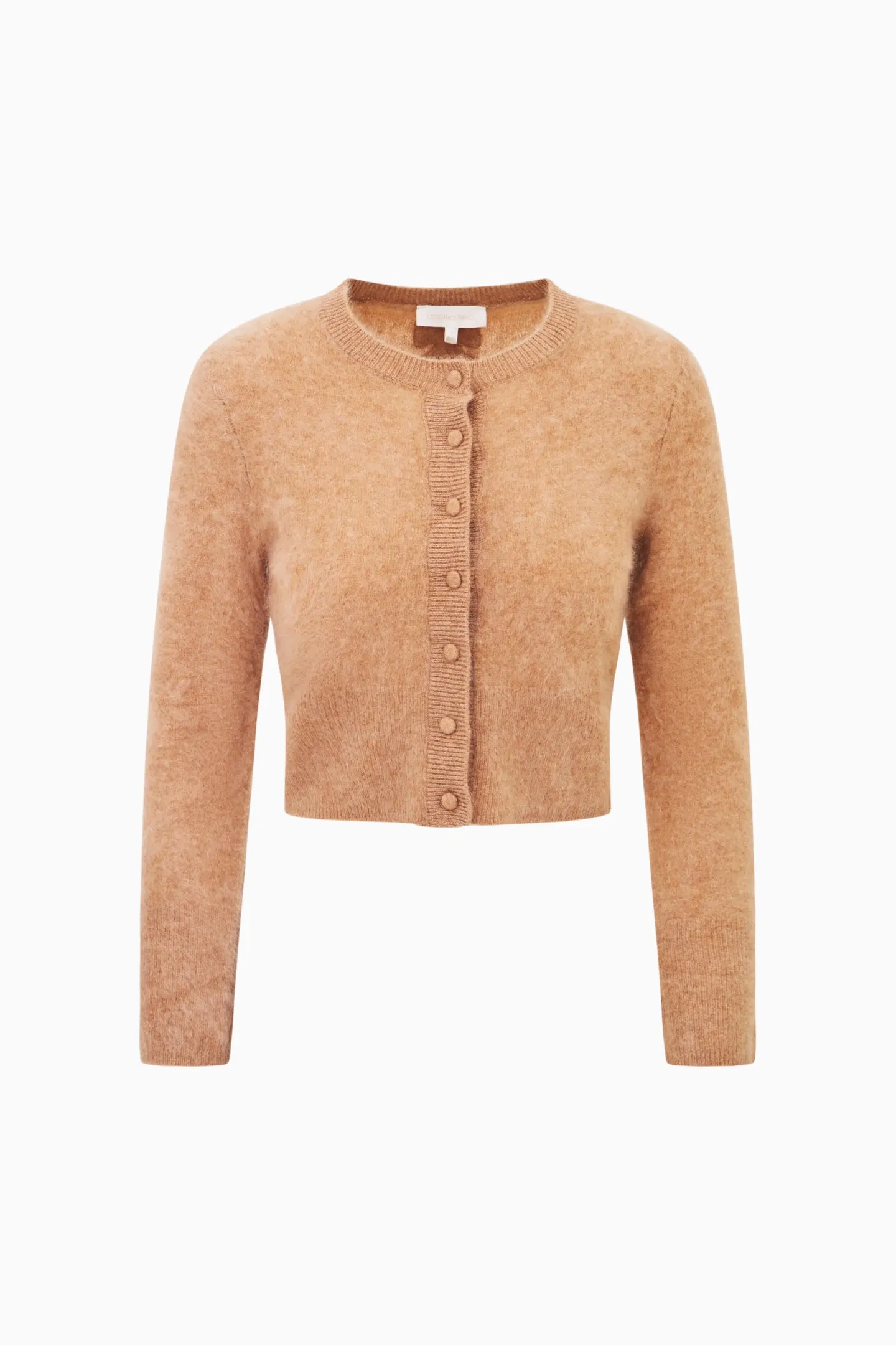 Adeanne Fitted Cashmere Cardigan - BROWN SUGAR sold by LoveShackFancy