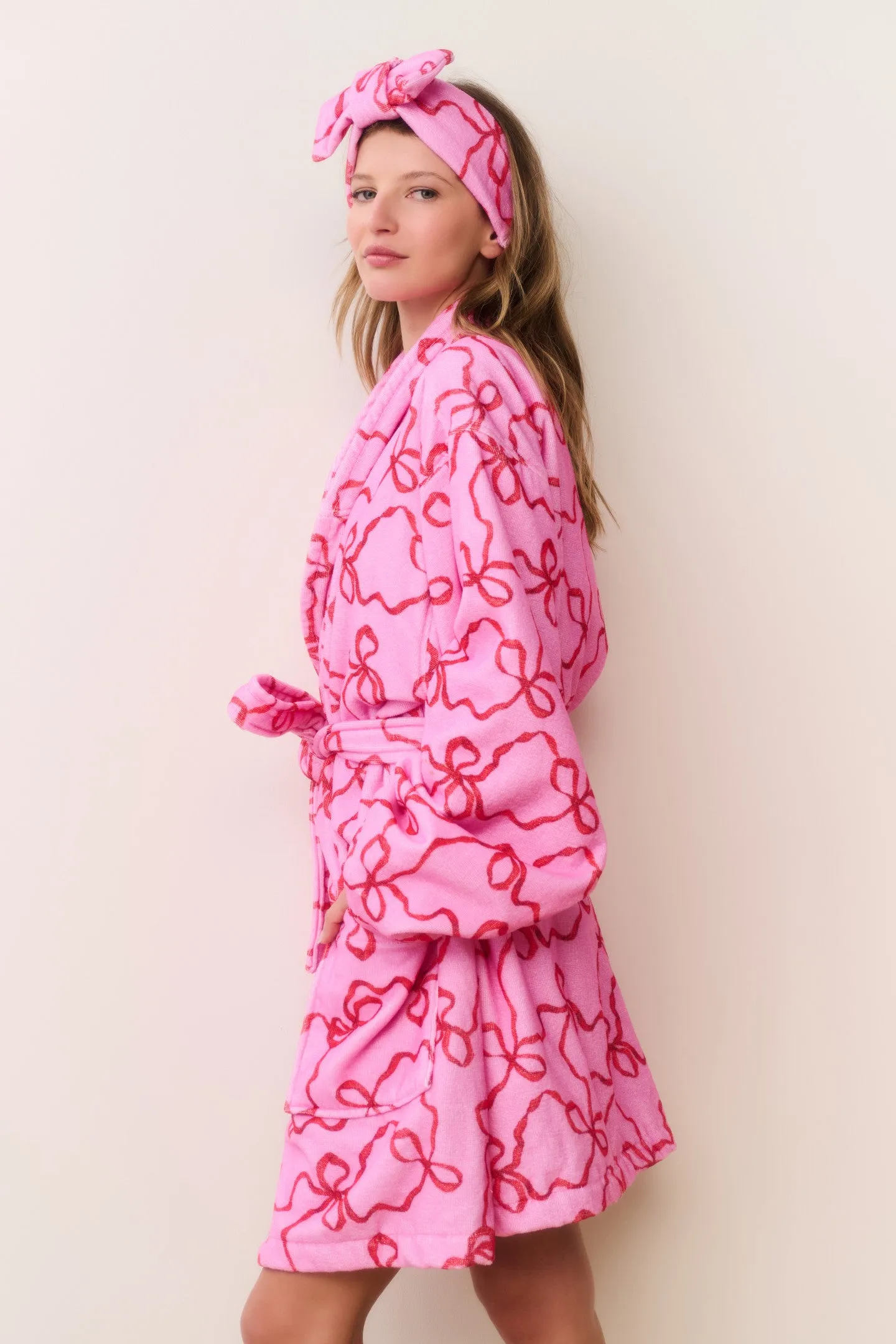 Indie Holiday Cotton Bath Robe - CRIMSON CANDY sold by LoveShackFancy product image thumbnail 3