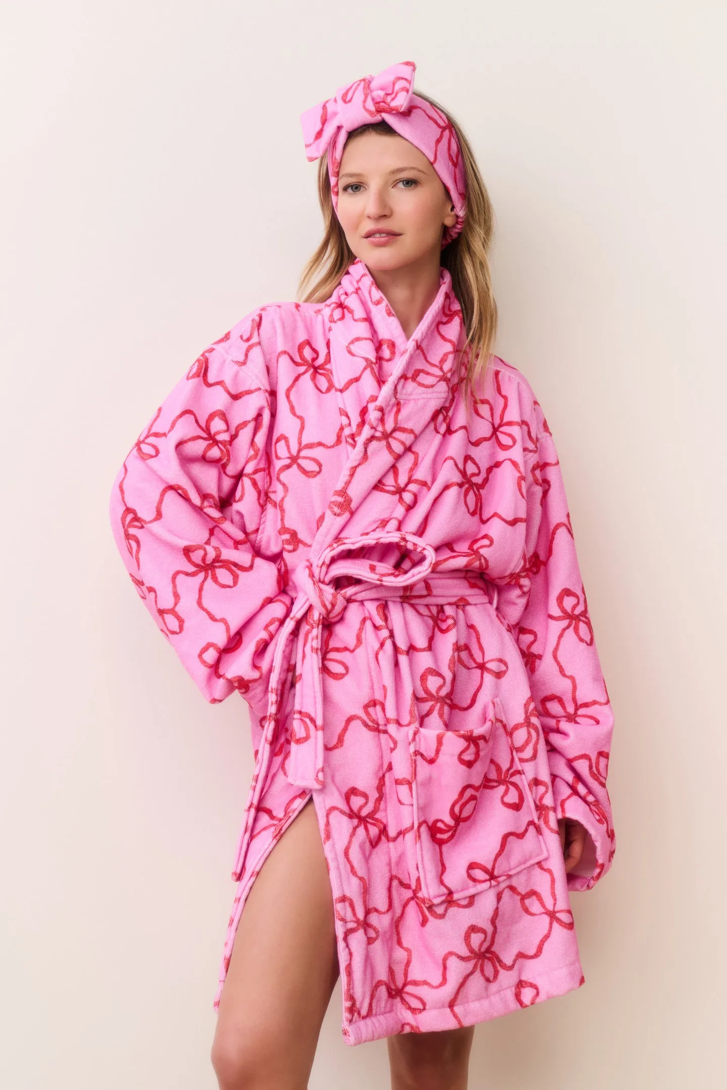 Indie Holiday Cotton Bath Robe - CRIMSON CANDY sold by LoveShackFancy