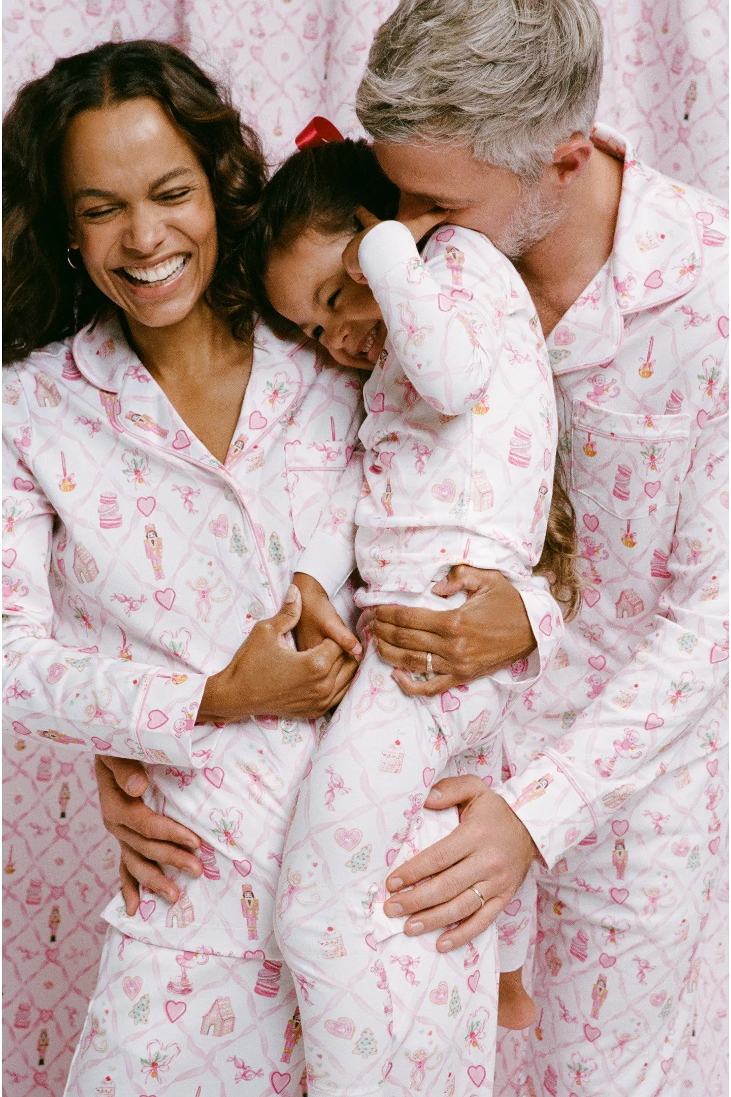 LoveShackFancy x Roller Rabbit Sugarplum Lattice Long Sleeve Polo Pajamas sold by LoveShackFancy product image thumbnail 2