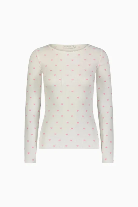 Polka Dot England Val Pink Hearts Top sold by LoveShackFancy