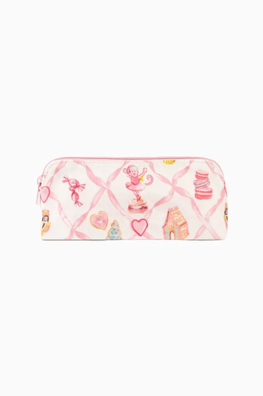 LoveShackFancy x Roller Rabbit Sugarplum Lattice Small Makeup Bag sold by LoveShackFancy