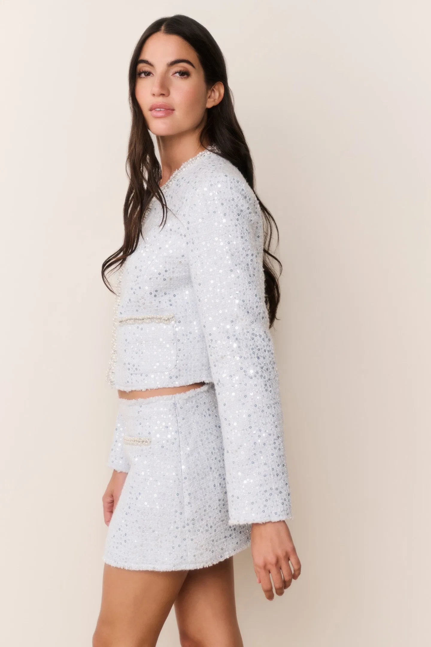 Kelli Sequin Tweed Jacket sold by LoveShackFancy product image thumbnail 3