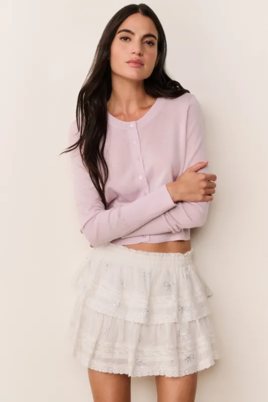 Ruffle Mini Crystal Bow Skirt sold by LoveShackFancy