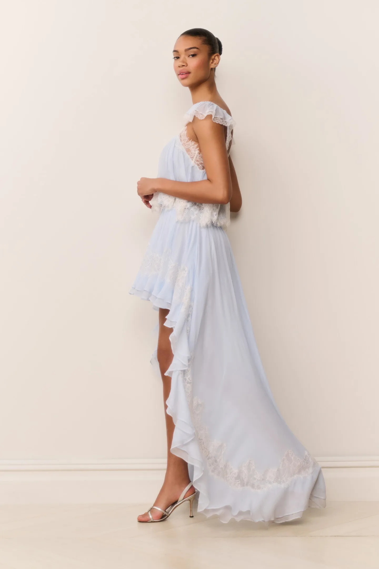 Lova Silk Chiffon Lace Top sold by LoveShackFancy product image thumbnail 5