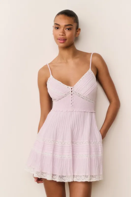 Krista Lace-Trimmed Cotton Mini Dress sold by LoveShackFancy