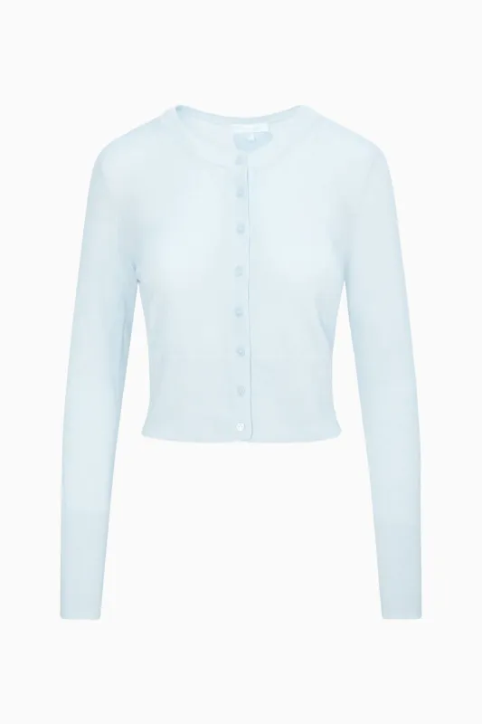 Adeanne Pastel Cashmere Cardigan - BLUE sold by LoveShackFancy