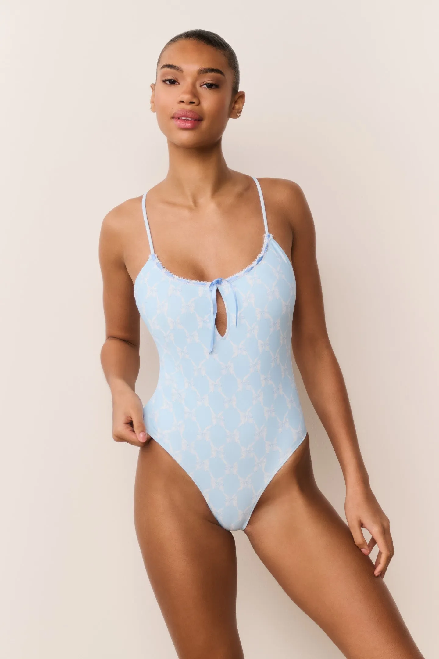 Laguna Bow Print One-Piece Swimsuit sold by LoveShackFancy product image thumbnail 2