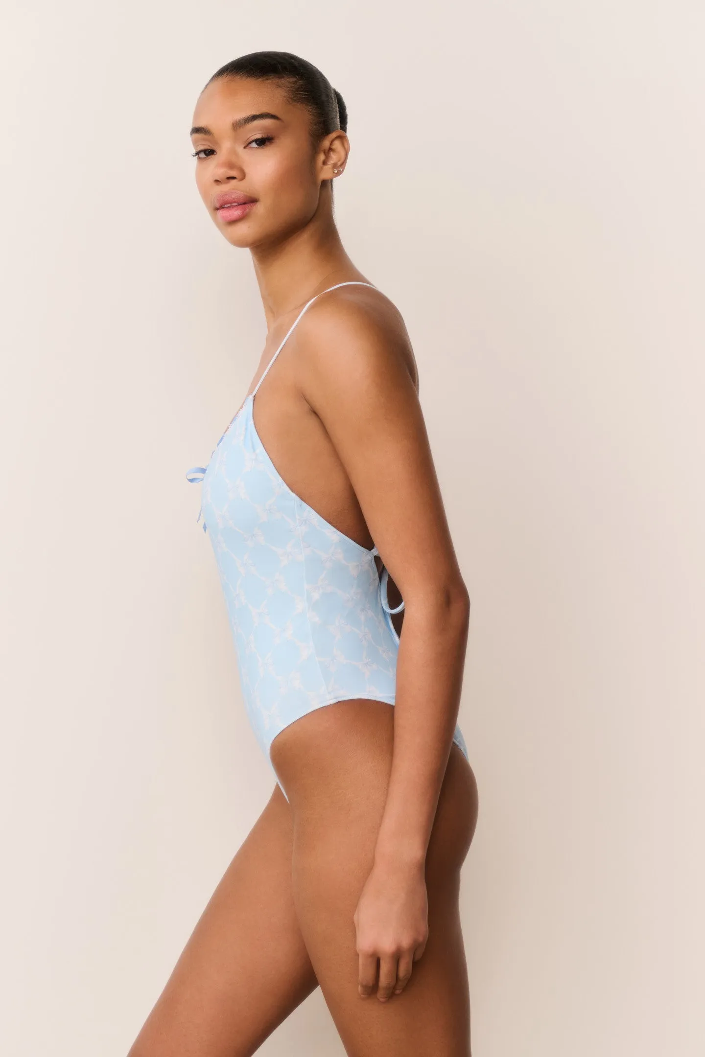 Laguna Bow Print One-Piece Swimsuit sold by LoveShackFancy product image thumbnail 5