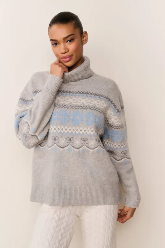 Mirin Wool Fairisle Turtleneck sold by LoveShackFancy