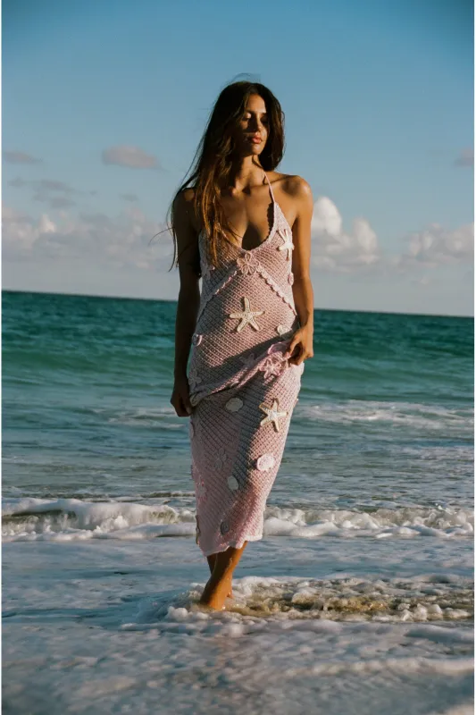 Macie Beaded Crochet Maxi Dress sold by LoveShackFancy