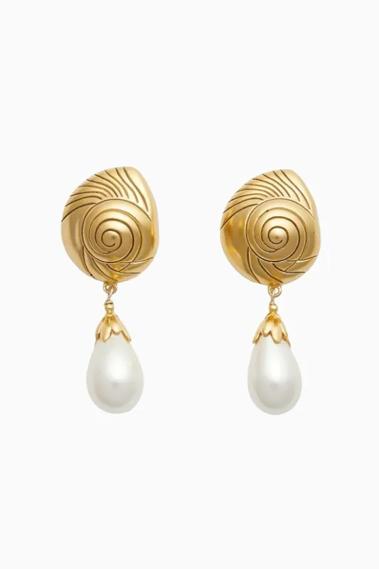 Brinker+Eliza Golden Ticket Earrings sold by LoveShackFancy