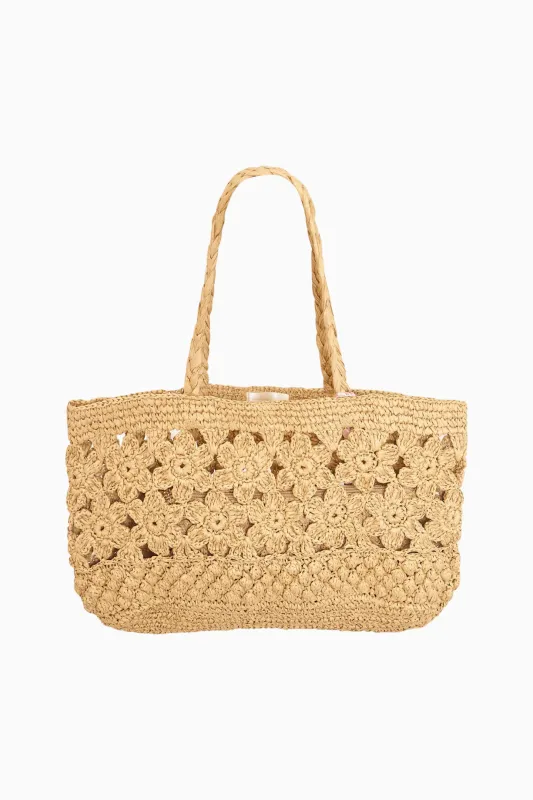 Sharlo Crochet Flower Tote Bag sold by LoveShackFancy