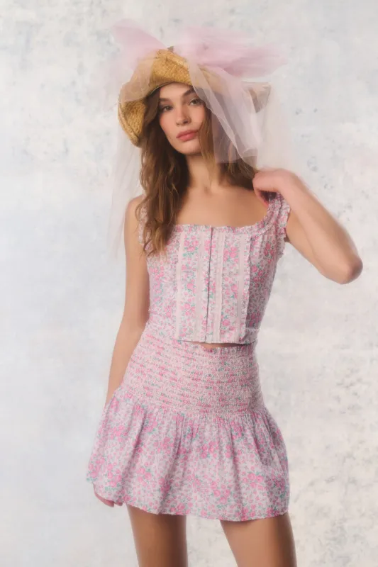 Re-Edition Georgie Floral Cotton Bustier sold by LoveShackFancy