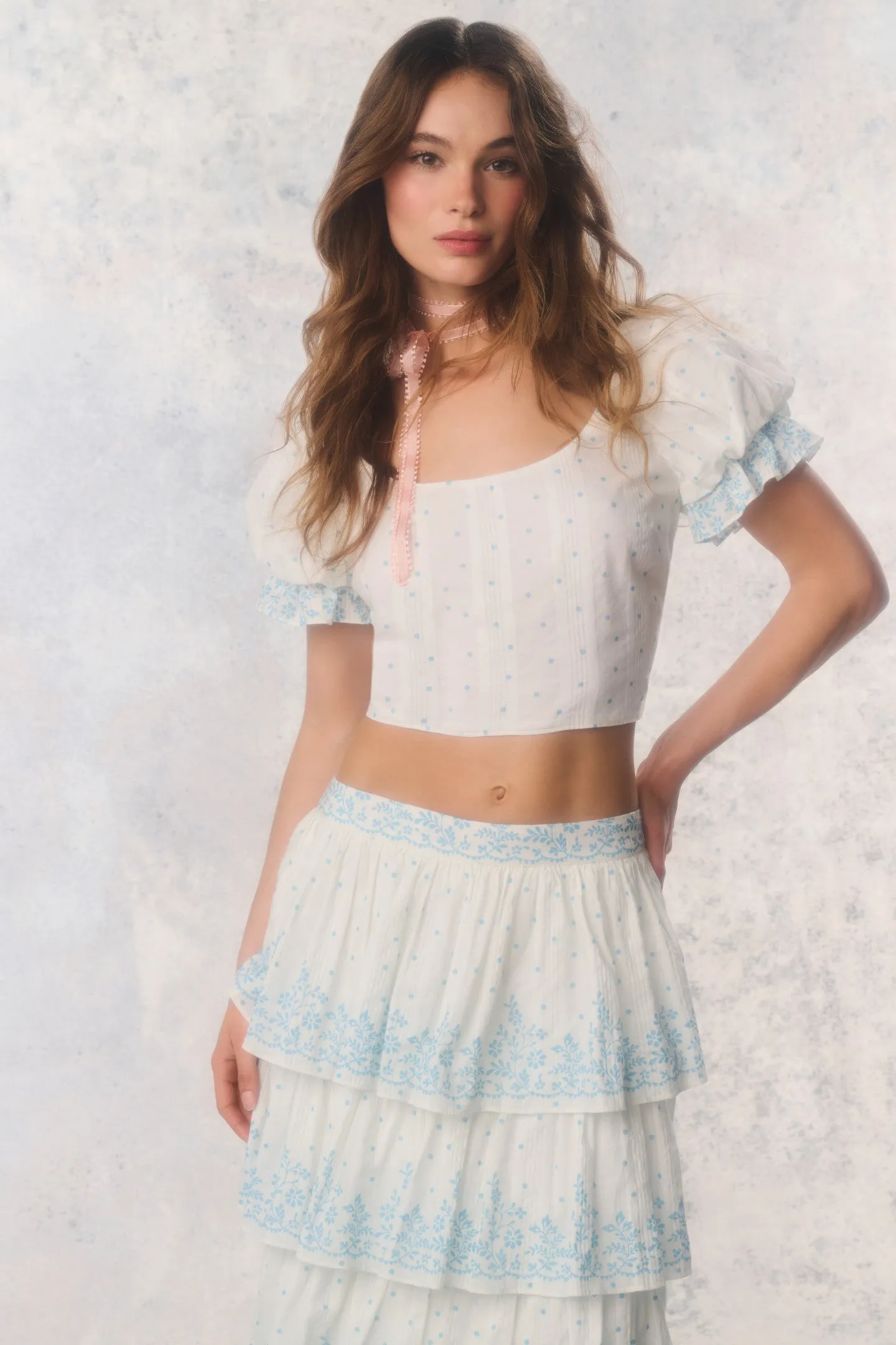 Re-Edition Christine Cotton Polkadot Top sold by LoveShackFancy product image thumbnail 2