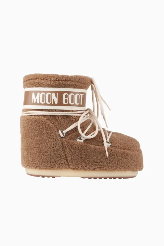 Moon Boot Icon Low Camel Fleece Boots made by LoveShackFancy