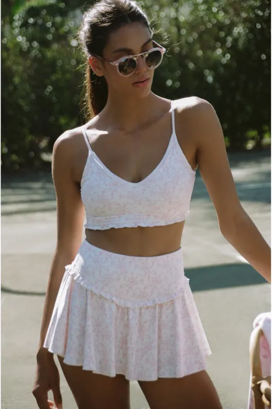 Vanina Bow Print Mini Active Skort sold by LoveShackFancy