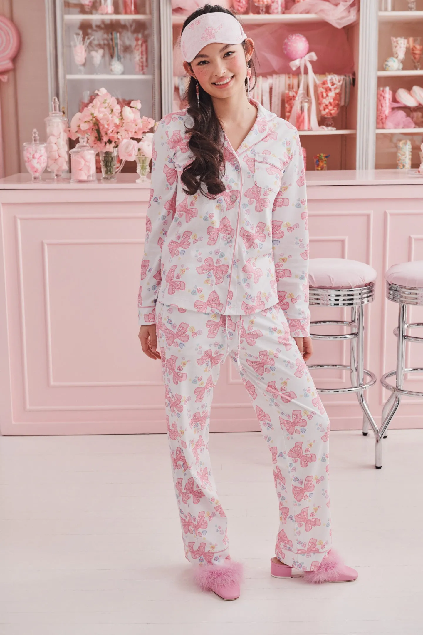 LoveShackFancy x Roller Rabbit Doily Beux Women's Long Sleeve Polo Pajama Set sold by LoveShackFancy