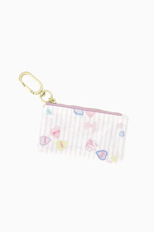 LoveShackFancy x Roller Rabbit Heart Stripe Coin Purse made by LoveShackFancy