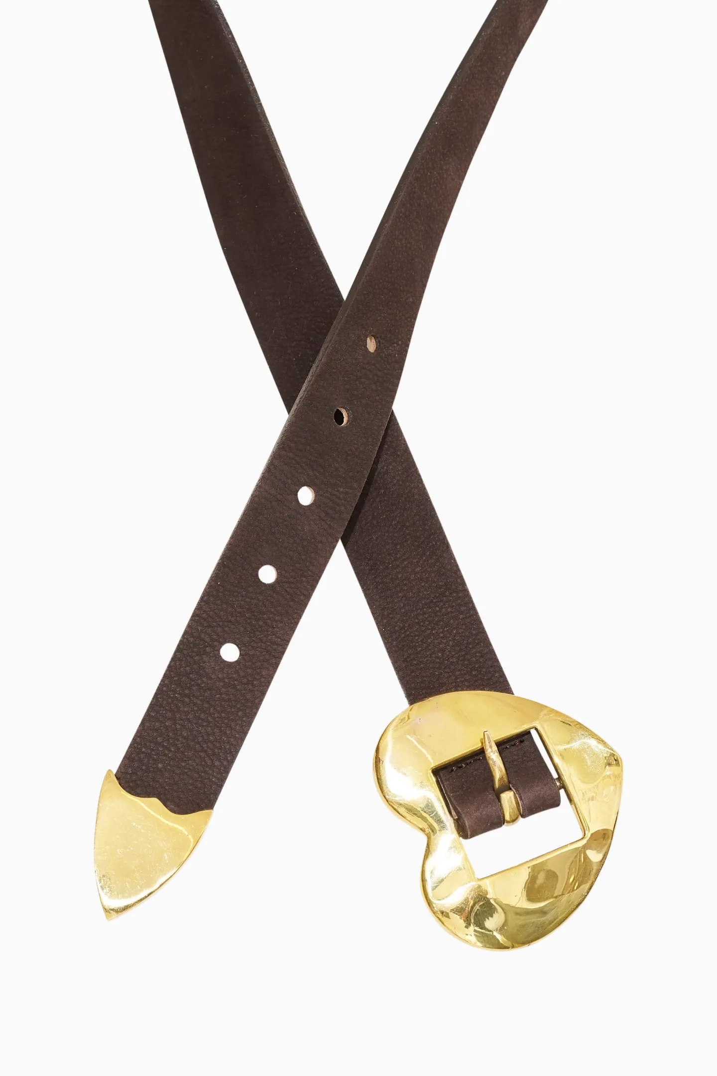 Streets Ahead Brass Hammered Heart Belt sold by LoveShackFancy product image thumbnail 2