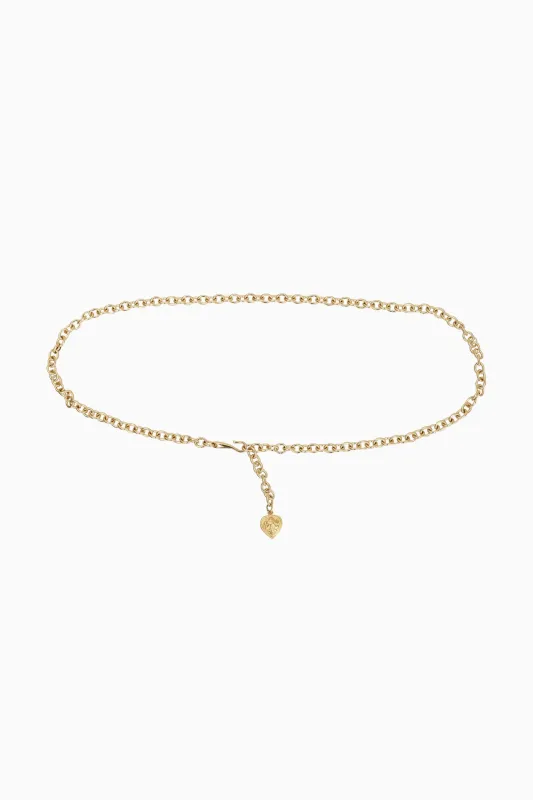 Streets Ahead Gold Chain Heart Belt sold by LoveShackFancy