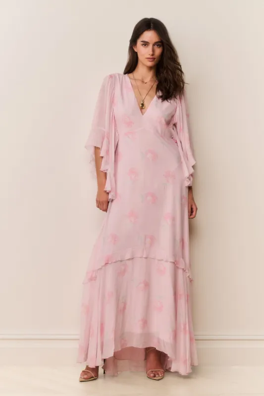 Brinley Floral Chiffon Maxi Dress made by LoveShackFancy
