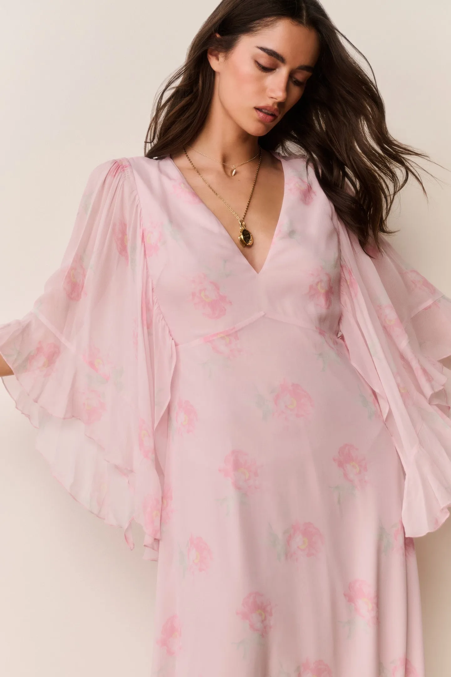 Brinley Floral Chiffon Maxi Dress sold by LoveShackFancy product image thumbnail 2