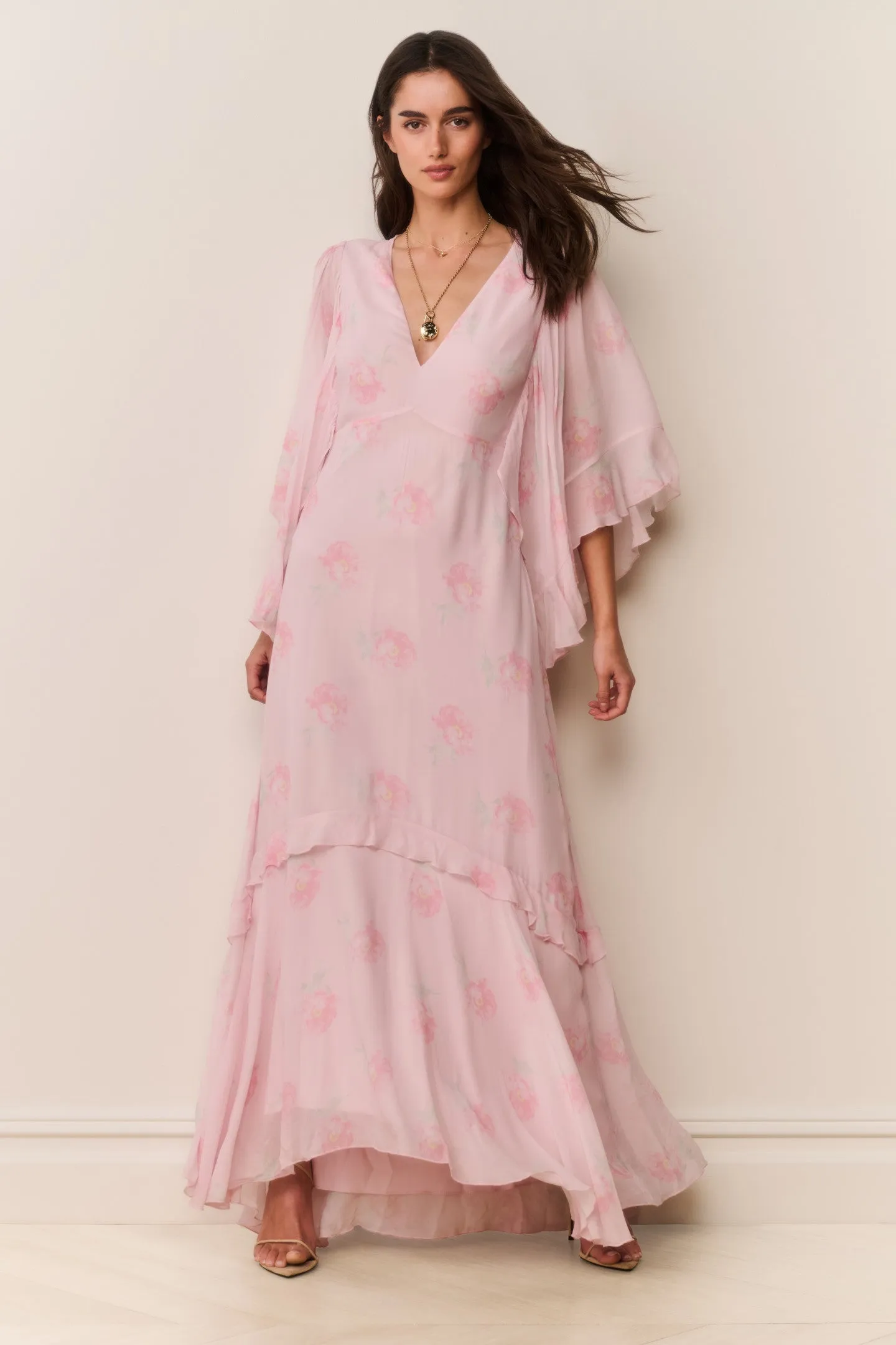 Brinley Floral Chiffon Maxi Dress sold by LoveShackFancy product image thumbnail 3