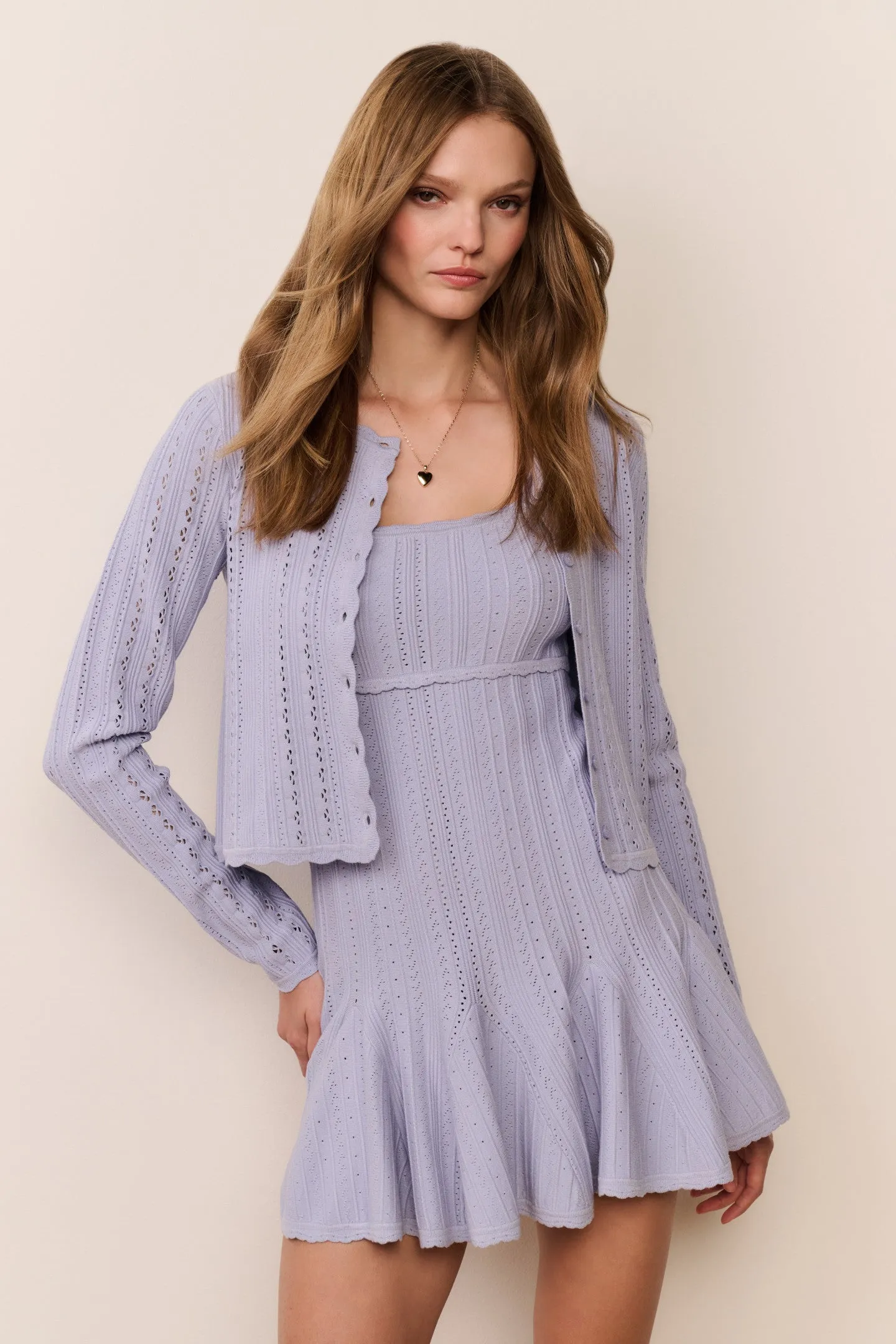 Peridot Stretch Pointelle Cardigan sold by LoveShackFancy product image thumbnail 2