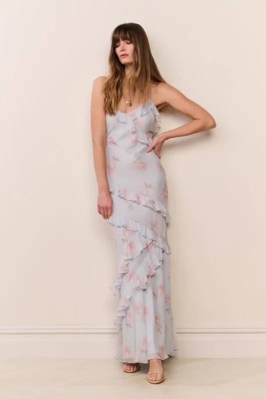 Rialto Floral Chiffon Maxi Dress sold by LoveShackFancy