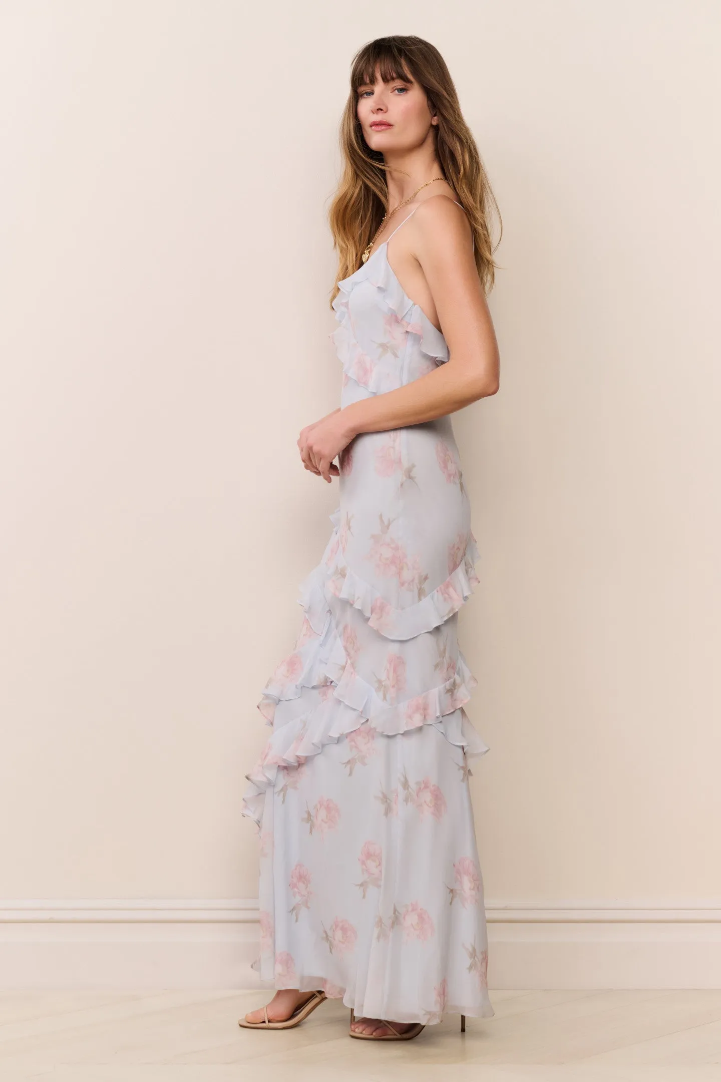 Rialto Floral Chiffon Maxi Dress sold by LoveShackFancy product image thumbnail 4