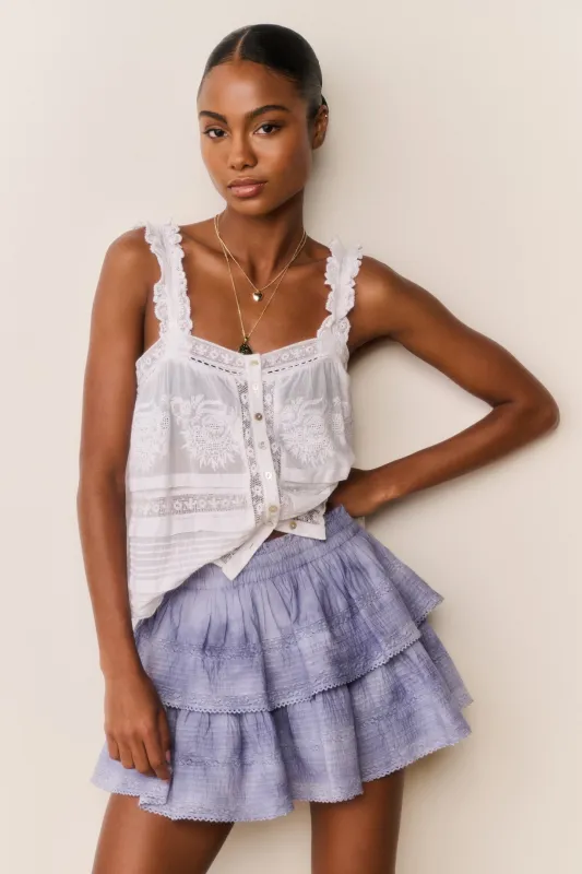 Ruffle Mini Hand-Dyed Skirt made by LoveShackFancy