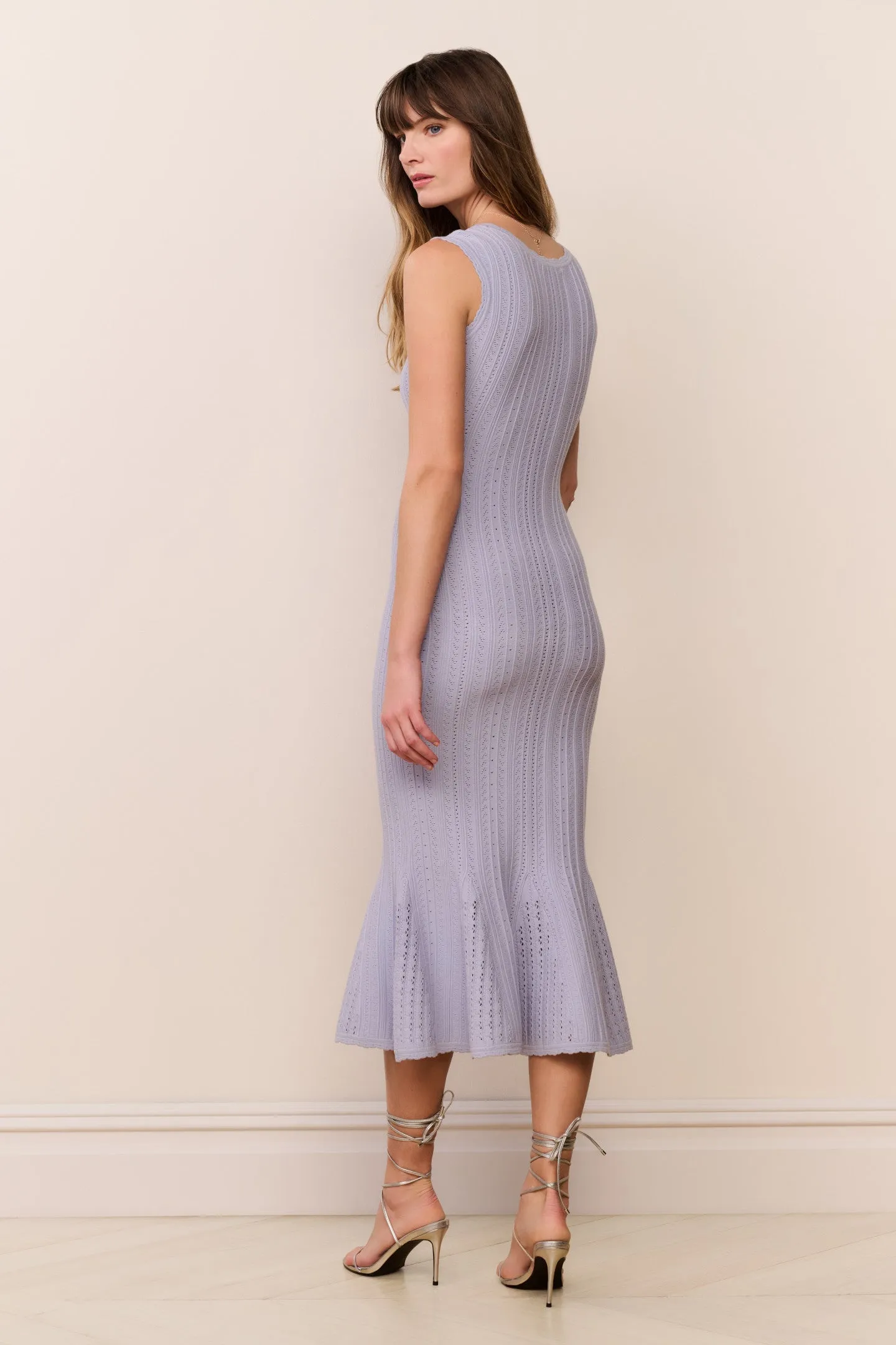 Tayleen Stretch Pointelle Midi Dress sold by LoveShackFancy product image thumbnail 4