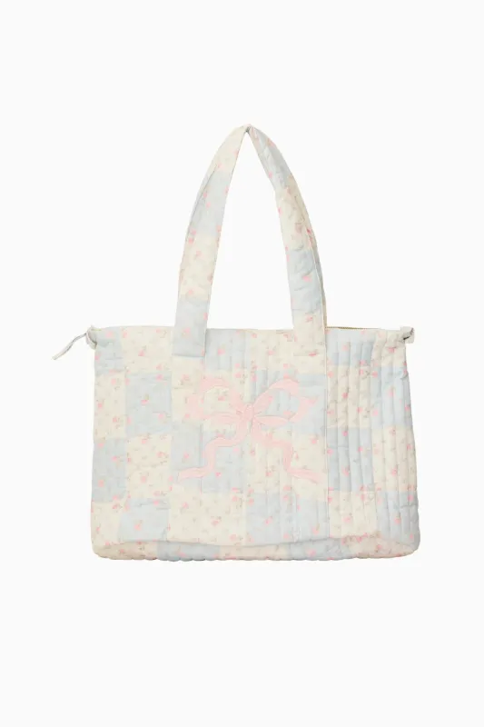 Aja Floral Patchwork Weekender Bag made by LoveShackFancy