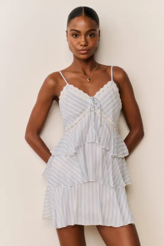 Marlia Striped Chiffon Mini Dress made by LoveShackFancy