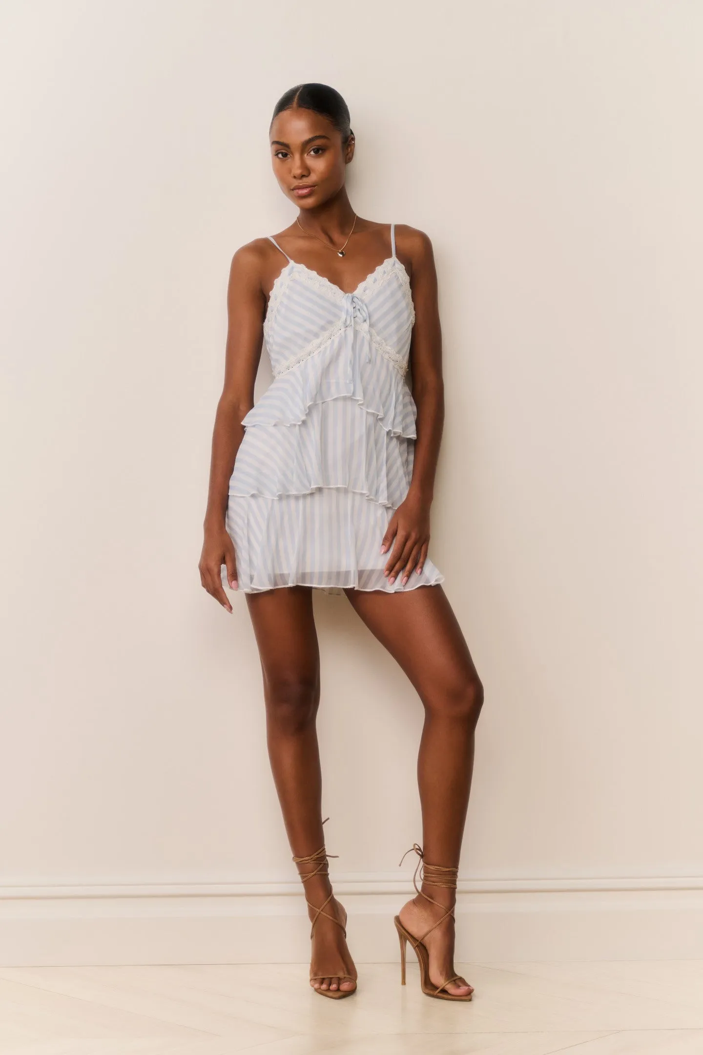Marlia Striped Chiffon Mini Dress sold by LoveShackFancy product image thumbnail 2