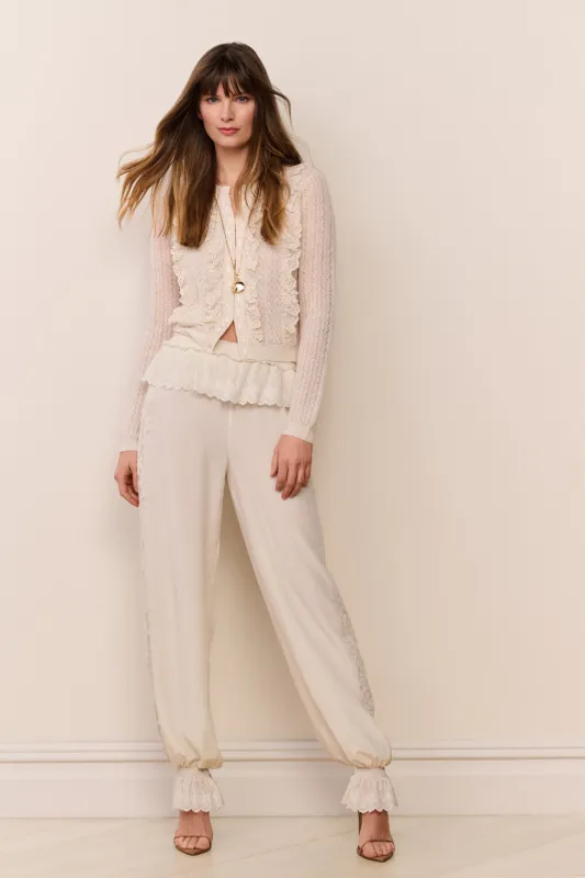 Clyra Silk Lace-Trimmed Balloon Pant sold by LoveShackFancy