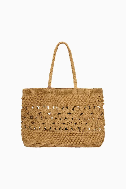 Sharlo Floral Straw Bag - TAN made by LoveShackFancy