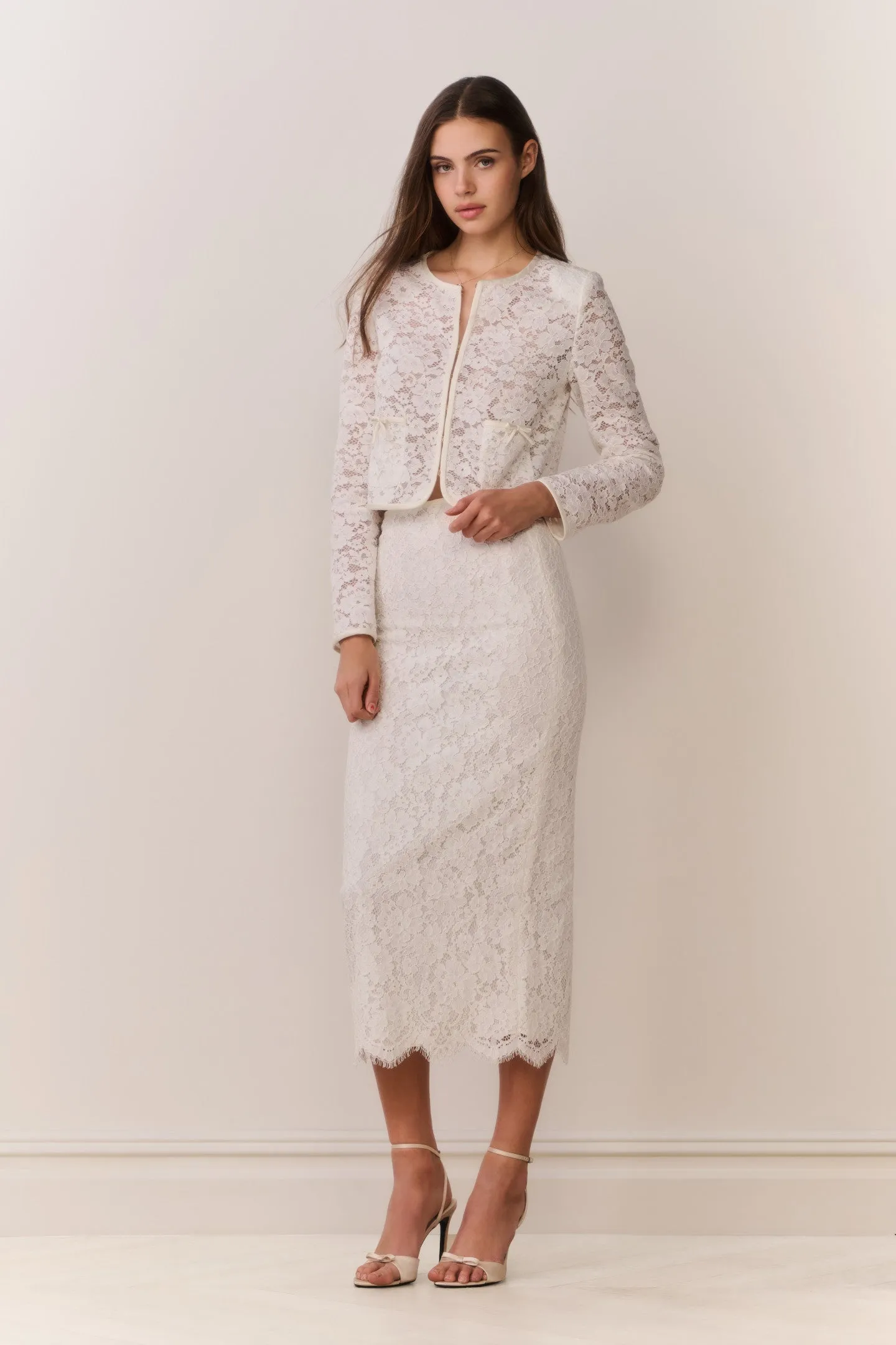Ilse Lace Midi Pencil Skirt sold by LoveShackFancy product image thumbnail 2