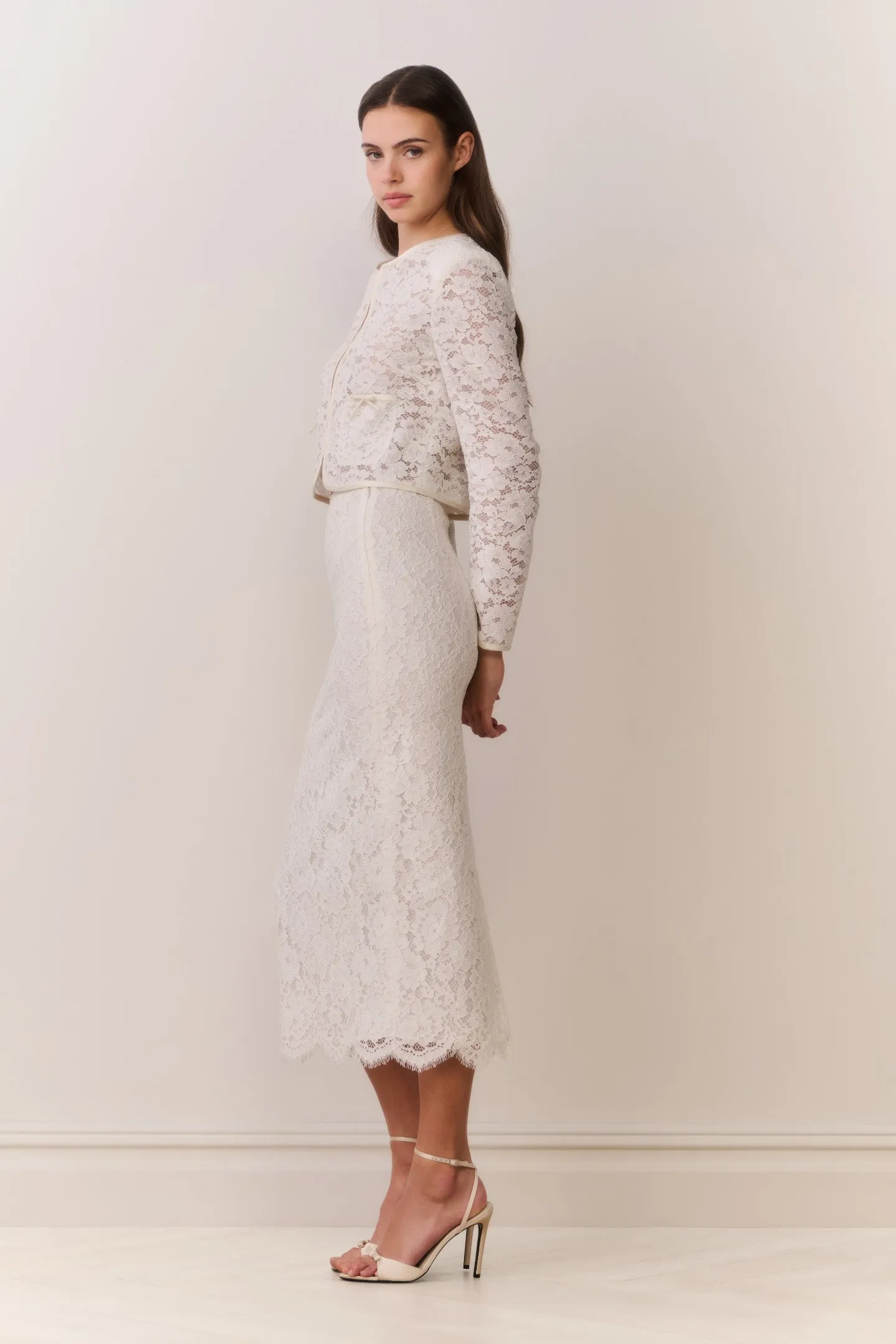 Ilse Lace Midi Pencil Skirt sold by LoveShackFancy product image thumbnail 4