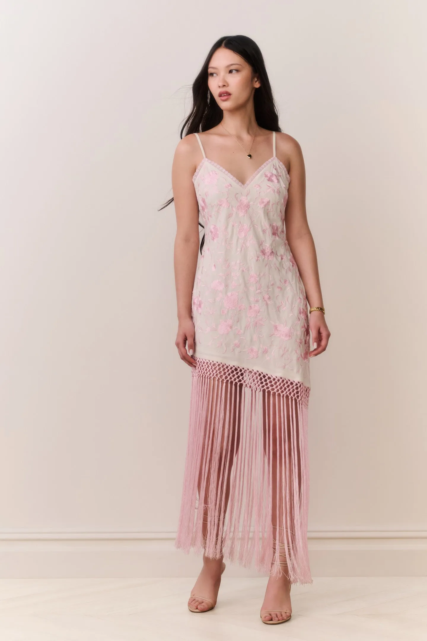 Evalette Floral Fringe Maxi Dress sold by LoveShackFancy product image thumbnail 3