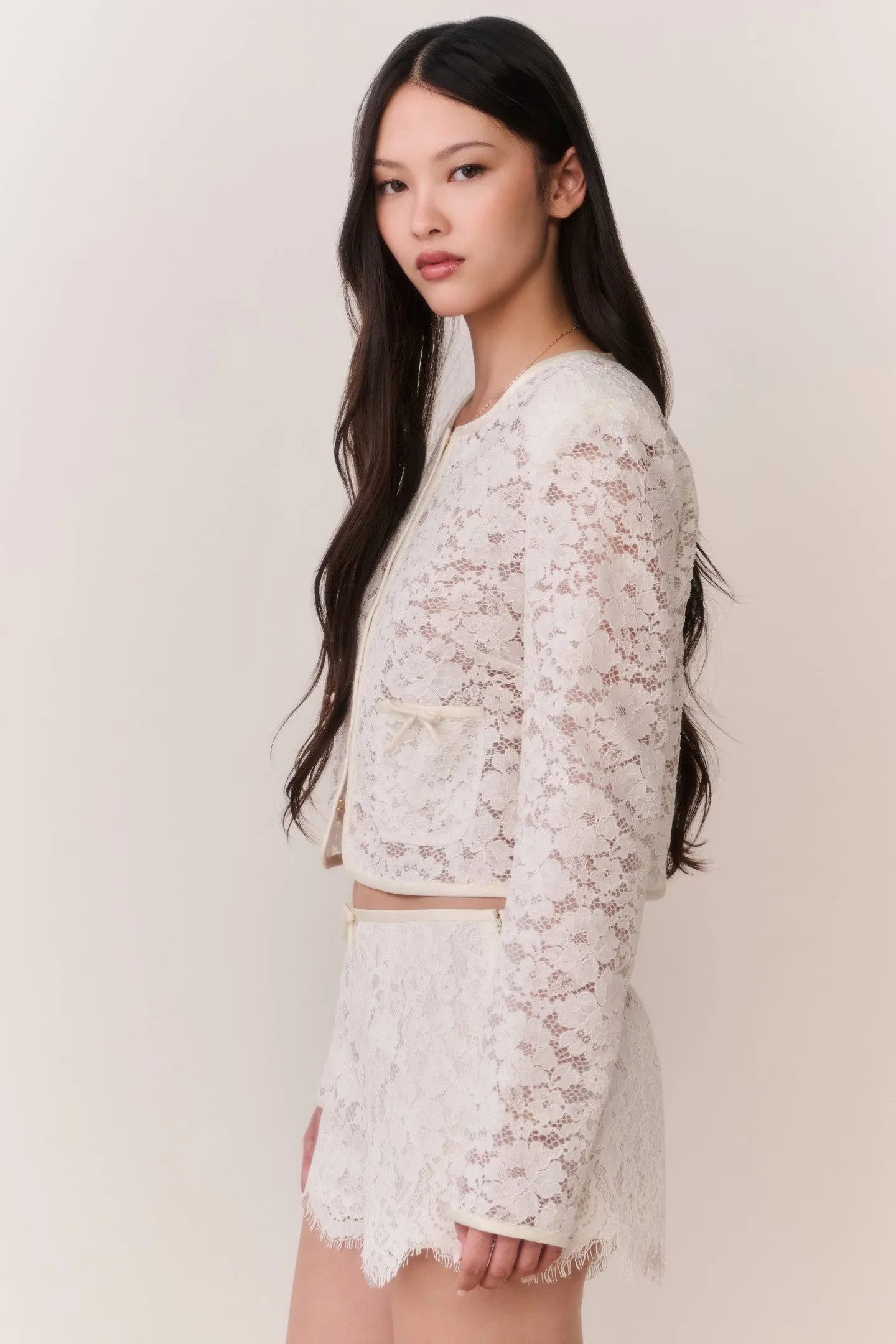 Lavendine Lace Mini Shorts sold by LoveShackFancy product image thumbnail 3