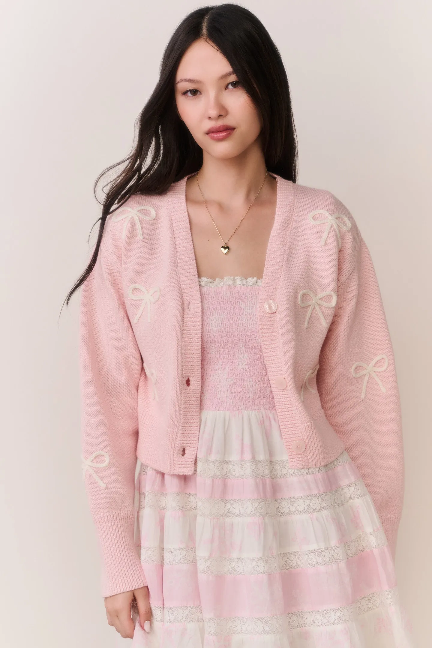 Francette Cotton Bow Embroidered Cardigan sold by LoveShackFancy product image thumbnail 2