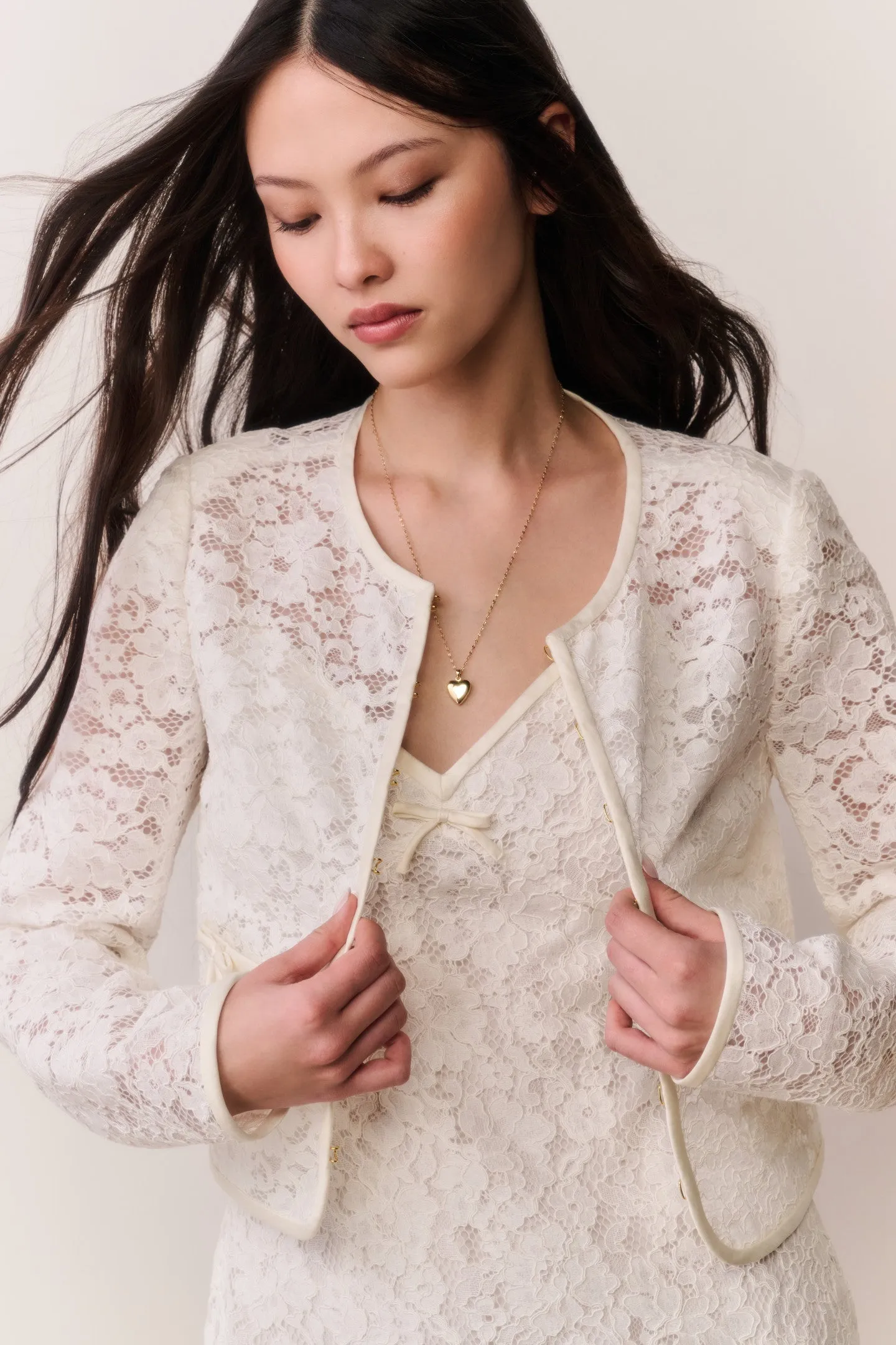 Junetta Cropped Lace Jacket sold by LoveShackFancy product image thumbnail 4