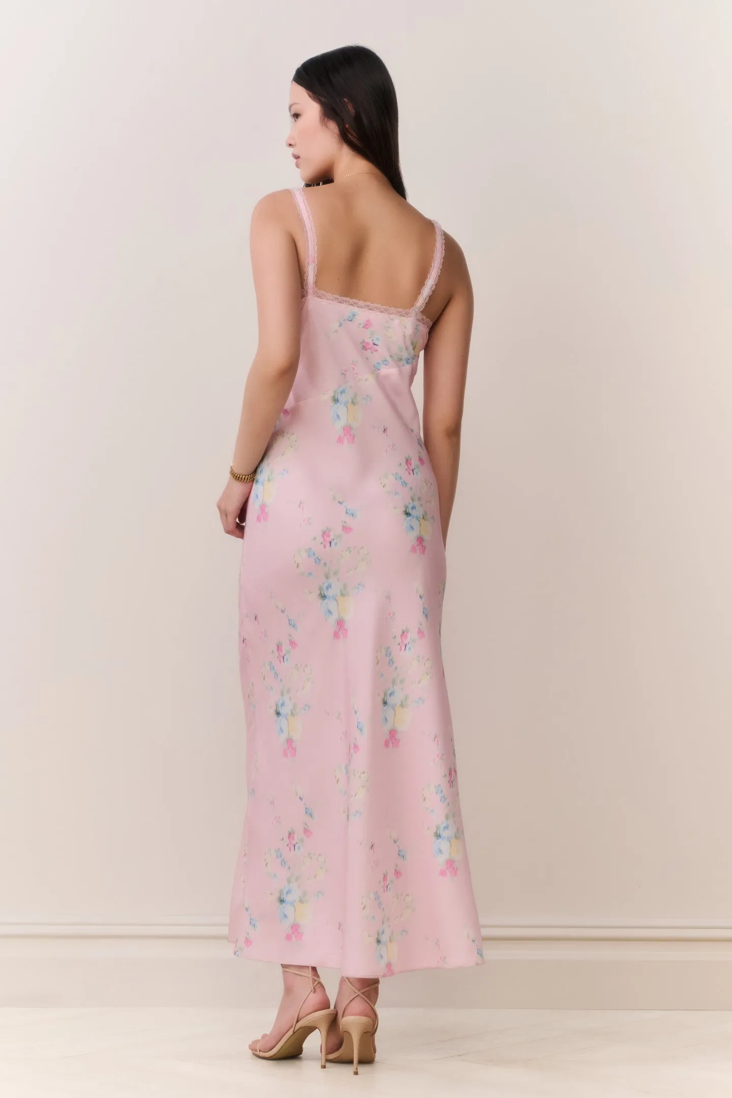 Annabeth Satin Floral Maxi Slip Dress sold by LoveShackFancy product image thumbnail 5