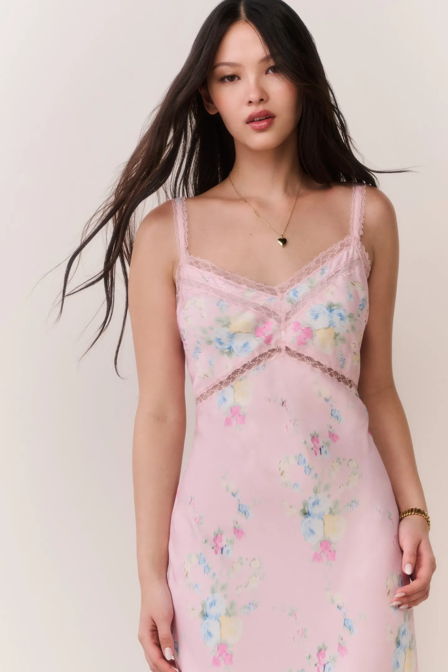 Annabeth Satin Floral Maxi Slip Dress sold by LoveShackFancy product image thumbnail 2