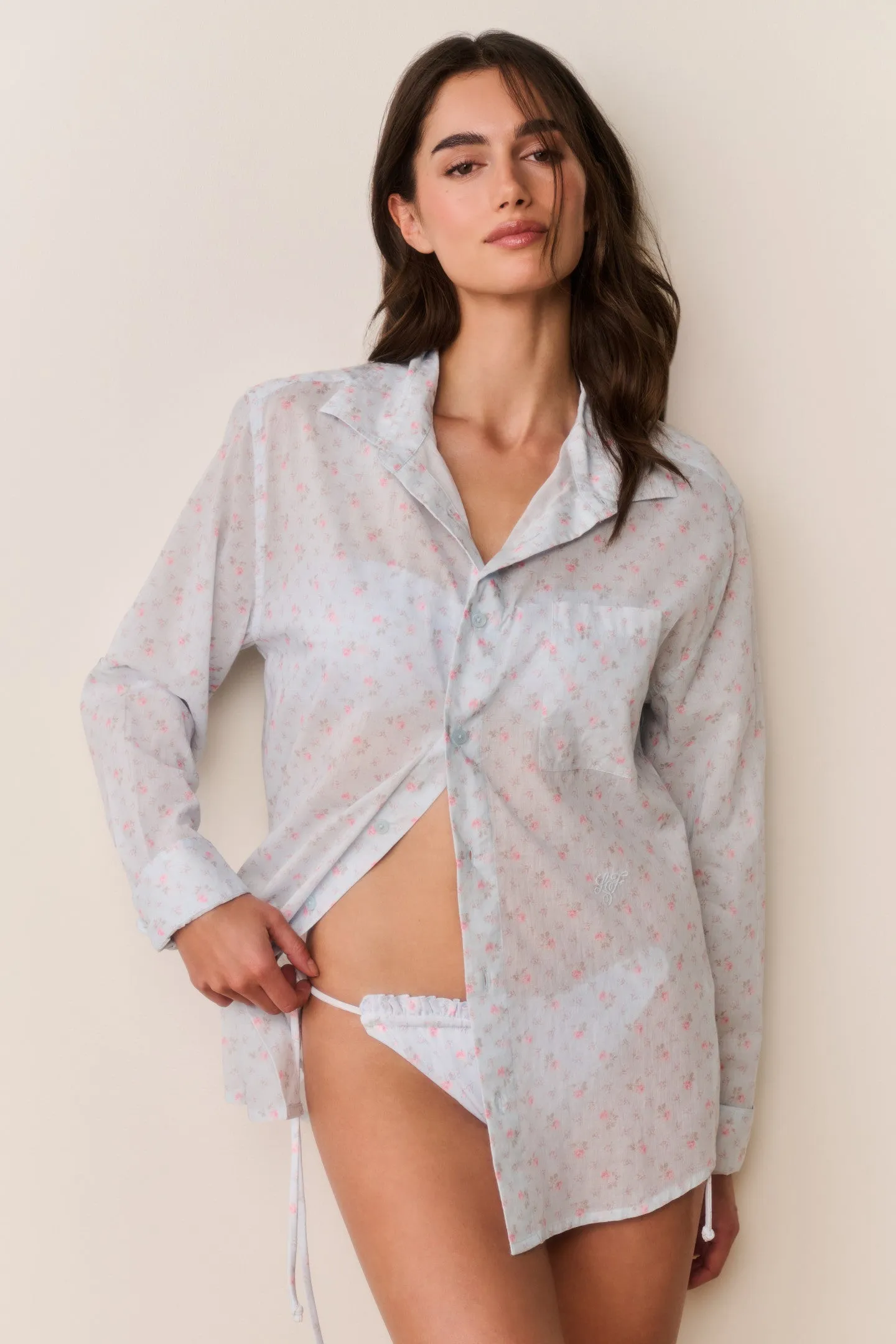 Hudley Floral Cotton Unisex Shirt sold by LoveShackFancy
