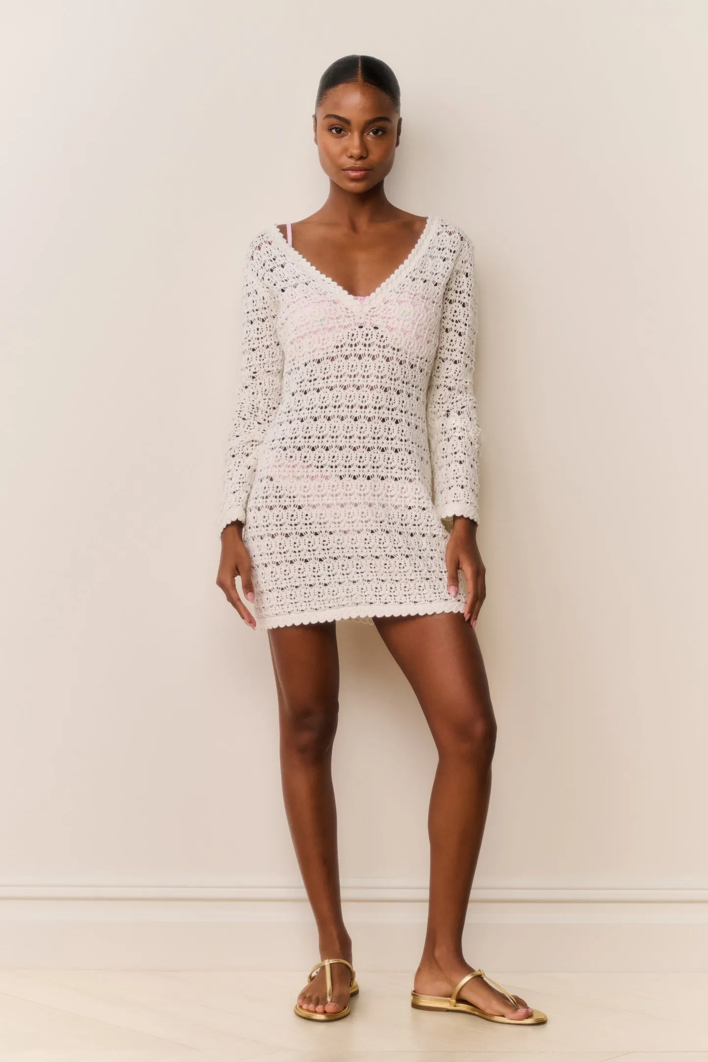 Vespa Crochet Mini Cover-Up Dress sold by LoveShackFancy product image thumbnail 3